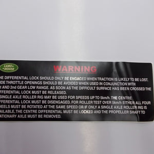 BTR2308 - Instruction plate GENUINE LR (17cm)