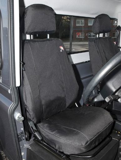 DA2818BLACK - Waterproof Seat Covers Front Black - Defender by AftermarketInterior Accessory Land Rover Range Rover Defender