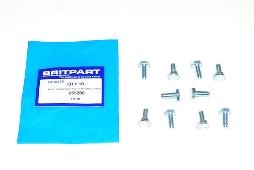 255206 - Bolt – 1/4" UNF x 5/8" Hex Zinc Grade T Hardware Part Land Rover Range Rover Series