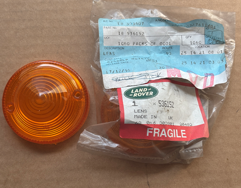 536152 - Lens for Flasher Lamp  by Land RoverElectrical Part Land Rover Range Rover Series
