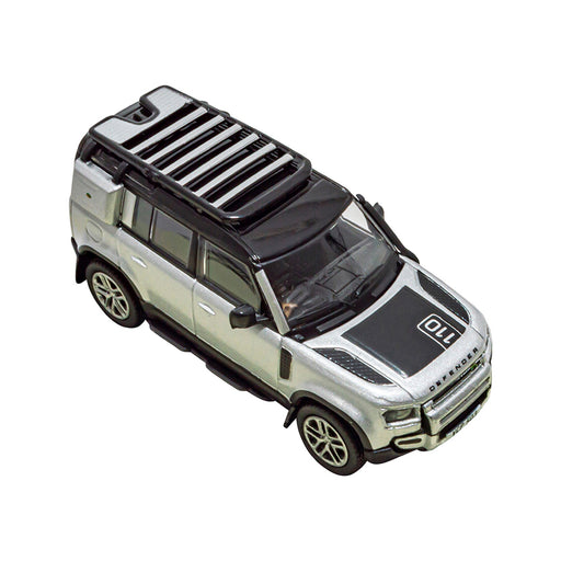 DA3377 - Diecast 1:76 Scale Model - Indus Silver Defender 110  Land Rover Range Rover 