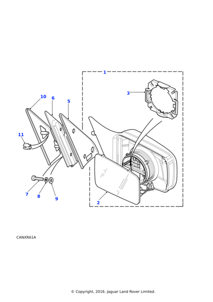 BTR4324 - Exterior Mirror – RH  by Land RoverBody Part Land Rover Range Rover Discovery