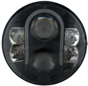 LED82BL - 7" high low beam headlight LHD black, with U shape parking light (pair)  by AftermarketElectrical Part Land Rover Range Rover Defender, Range Rover, Series