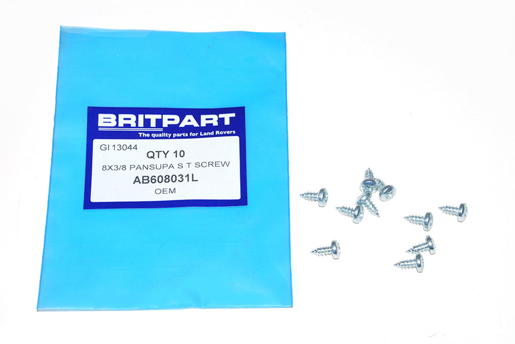 AB608031L - screw no.8 x 3/8" self tapping Electrical Part Land Rover Range Rover Defender, Discovery, Range Rover, Series