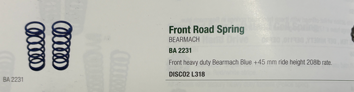 BA2231 - Front Spring Disco 2  by AftermarketSteering or Suspension Part Land Rover Range Rover Discovery