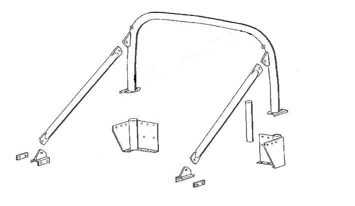 RBL1114SNS - Roll Bar – Truck Cab – Military – No Diagonal Body Part Land Rover Range Rover Defender