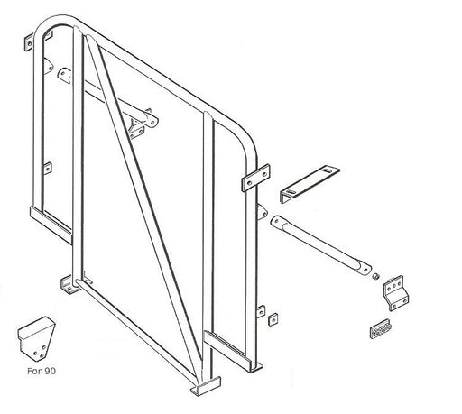 RBL1155SSS - Roll Bar with Diagonal for Vehicles Without Headlining - Defender 90 Body Part Land Rover Range Rover Defender