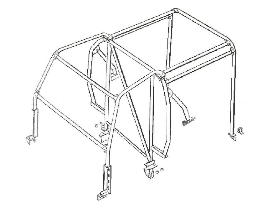 RBL1817SSS - Roll Cage – B & D Post Hoop – External Legs Body Part Land Rover Range Rover Defender