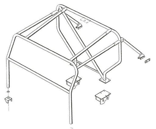 RBL1536SSS - Roll Cage – Truck Cab – 2" Tube  by Safety DevicesBody Part Land Rover Range Rover Defender