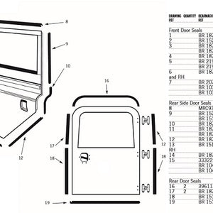 395598 - seal door rubber front RH front lower