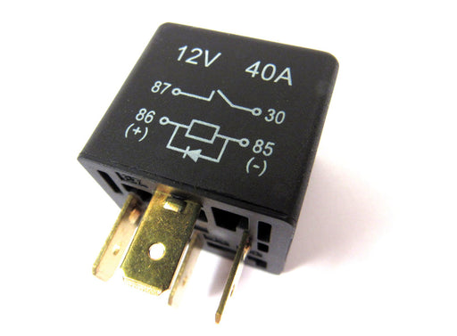 YWB10027L - Relay – 4-Pin – Yellow or Black, White Stripe  by Allmakes, BritpartElectrical Part Land Rover Range Rover Defender, Discovery, Range Rover