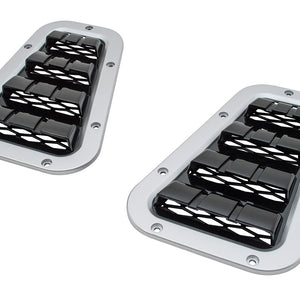 GA1975 - XS vent set Silver with Black Mesh (pair)