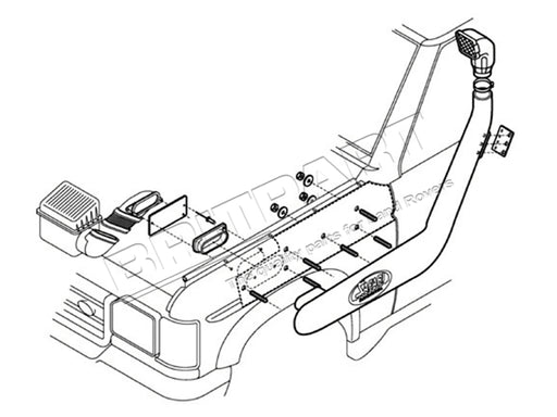 DA3023 - Snorkel LHS - Discovery 2 TD5/V8 99 - Safari  by SafariEngine Part Land Rover Range Rover Discovery