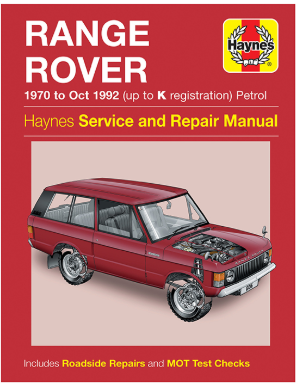 DA3048 - Service & Repair Manual - Range Rover Classic (1970-1992, Petrol)  by Haynes Land Rover Range Rover Range Rover
