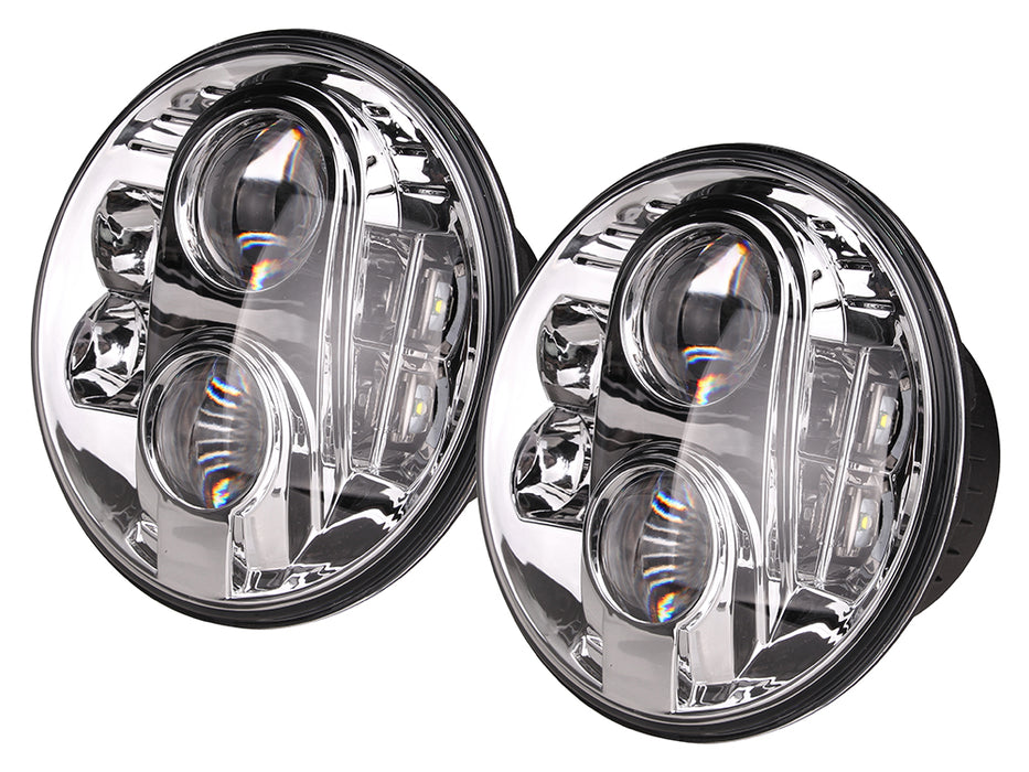 DA6282 - Pair 7 Inch Round LED Headlamp RHD - Defender Electrical Part Land Rover Range Rover Defender