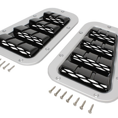 GA1975 - XS vent set Silver with Black Mesh (pair)