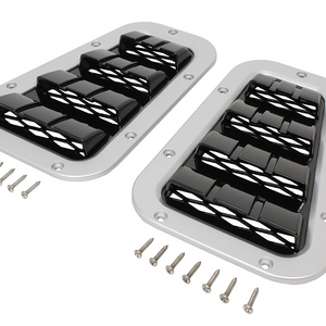 GA1975 - XS vent set Silver with Black Mesh (pair)