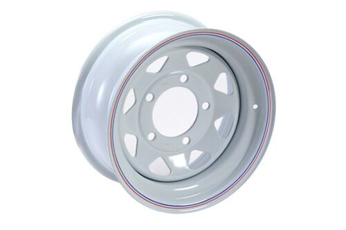 GRW001 - Steel Wheel – 8 Spoke – White 7 x 16  by TerrafirmaWheel System Part Land Rover Range Rover Defender, Discovery, Range Rover