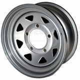 GRW002 - Steel Wheel – 8 Spoke – Silver 7 x 16