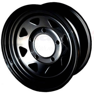 GRW003 - Steel Wheel 8 Spoke - Black 7x16 - Terrafirma