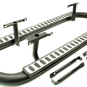 LR008375 - Side steps 110 OEM (pair) Fire and Ice; black & silver