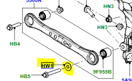 LR023452 - Rear Suspension Arm Washer  by PR2 Allmakes OEHardware Part Land Rover Range Rover Freelander 1, Range Rover Evoque