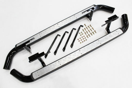 LR029294KIT - Side steps black alu & rubber top (pair)  by Allmakes OEBody Part Land Rover Range Rover Defender