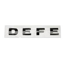 LR059130 - plate name front black 'DEFE' GENUINE logo tape