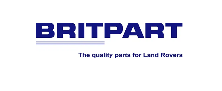 BRITPART logo with text 'The quality parts for Land Rovers' on a white background
