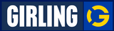 Girling logo with white text and blue background