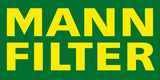 Mann Filter logo with yellow text on a green background