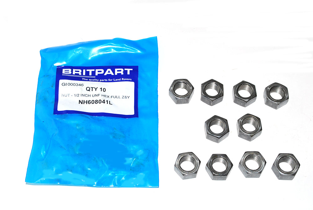 NH608041L - Nut - 1/2 Inch UNF Hex Full Z&y Hardware Part Land Rover Range Rover 