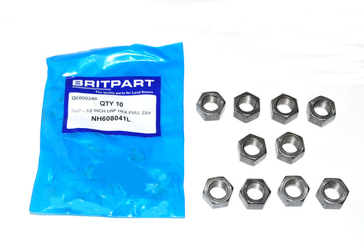 NH608041L - Nut - 1/2 Inch UNF Hex Full Z&y Hardware Part Land Rover Range Rover 
