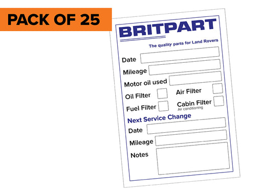 SERVICESTICKERPK - Service Kit Sticker x 25 Accessory Land Rover Range Rover 