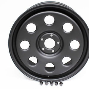 TF1520 - Steel Wheel with nuts- Black 20X8  - Terrafirma