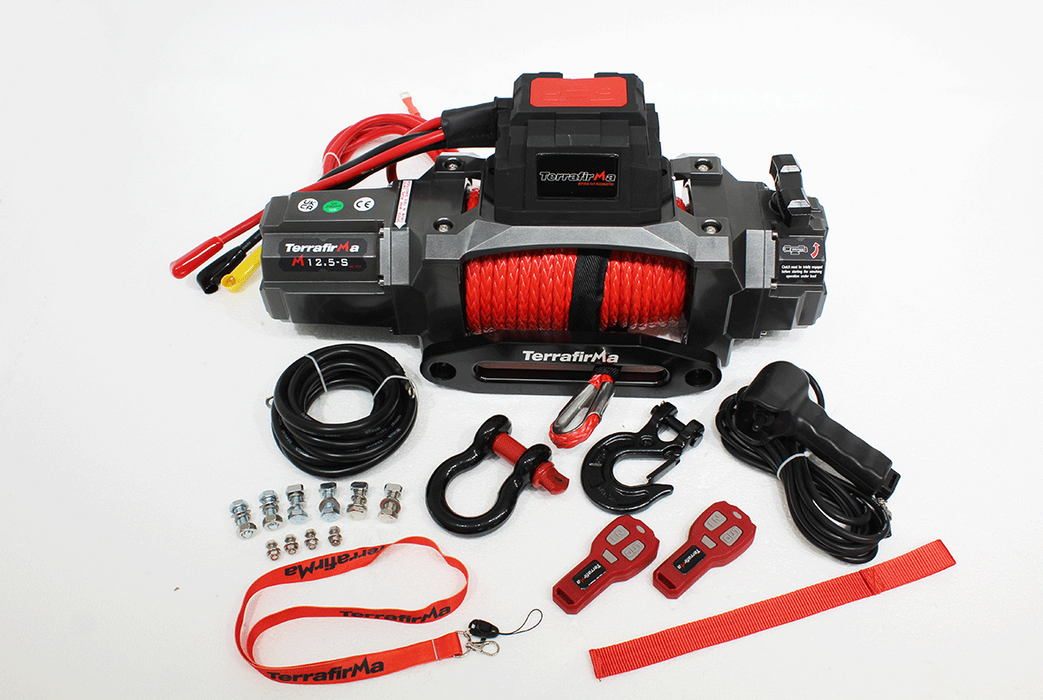 TF3320 - M12.5S 12V Electric Winch – Synthetic Rope & Remote Control  by TerrafirmaAccessory Land Rover Range Rover 