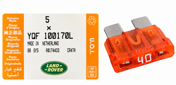 YQF100170L - Fuse – 40A  by Land RoverElectrical Part Land Rover Range Rover Discovery, Freelander 1, Range Rover